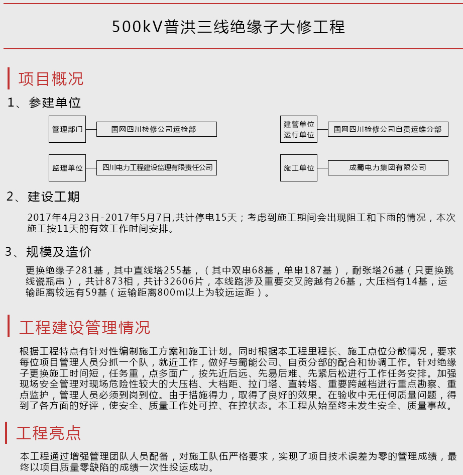 500kV普洪三线绝缘子大修工程